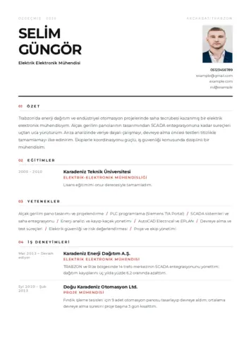 Elektrikçi CV Örnekleri cv indir